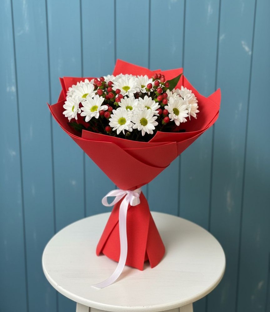 Букет цветов из: Хризантемы в Новотитаровской