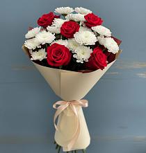Букет цветов из:  Розы и Хризантемы в Новотитаровской