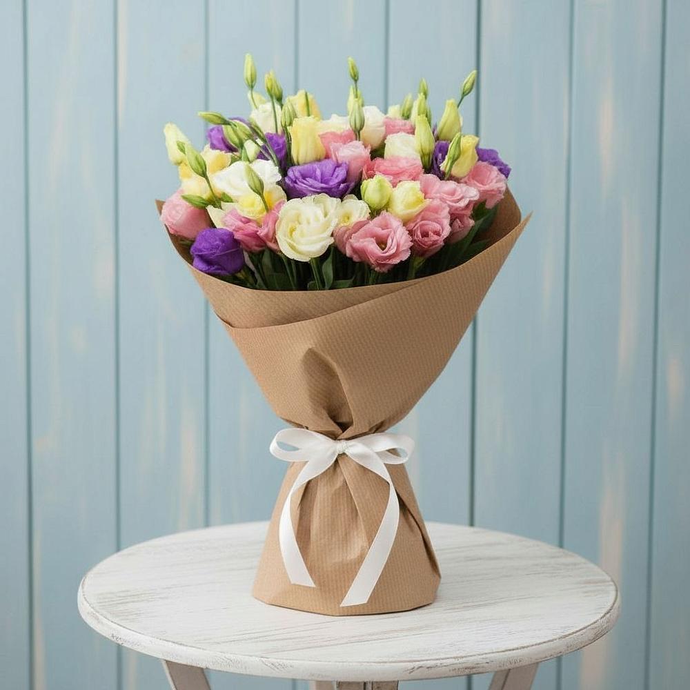 Букет цветов из: Лизиантусы в Новотитаровской