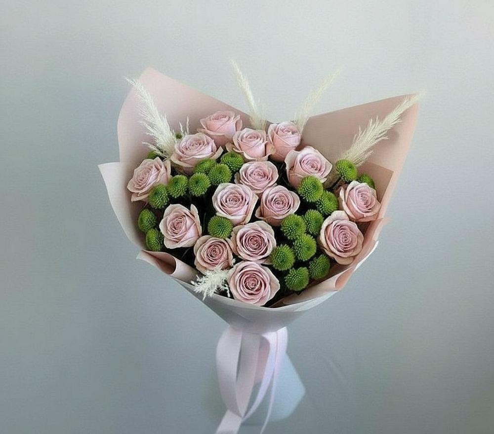 Букет цветов из: Розы и Хризантемы в Новотитаровской