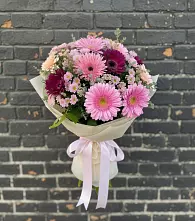 Букет цветов из:  Герберы и Хризантемы в Новотитаровской