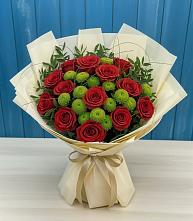 Букет цветов из:  Розы и Хризантемы #REPLACE_PRED# Новотитаровской