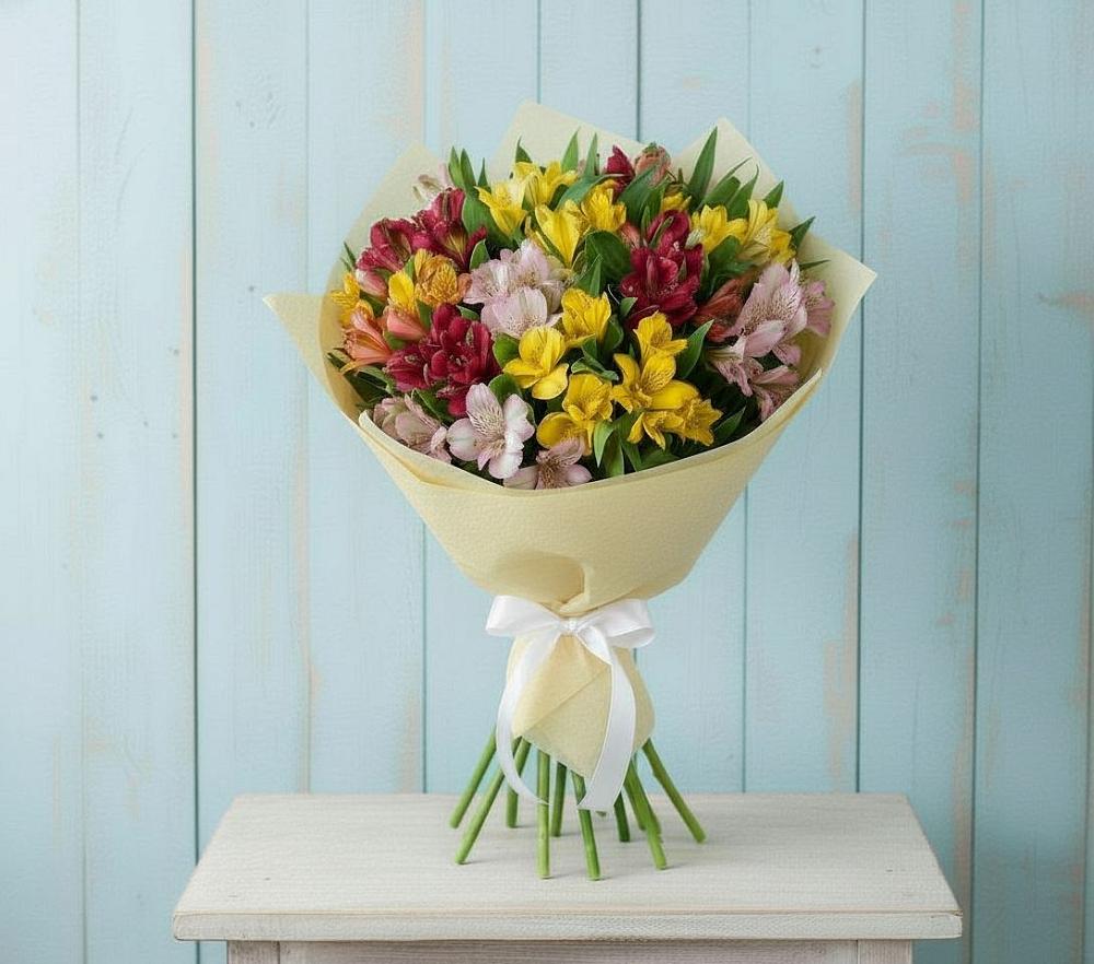 Букет цветов из: Альстромерии в Новотитаровской