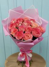 Букет 15 Розовых роз Равель #REPLACE_PRED# Новотитаровской