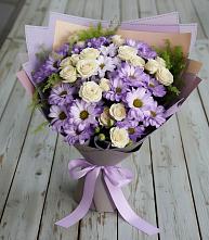 Букет цветов из:  Хризантемы и Розы #REPLACE_PRED# Новотитаровской