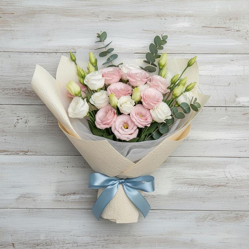 Букет цветов из: Лизиантусы в Новотитаровской