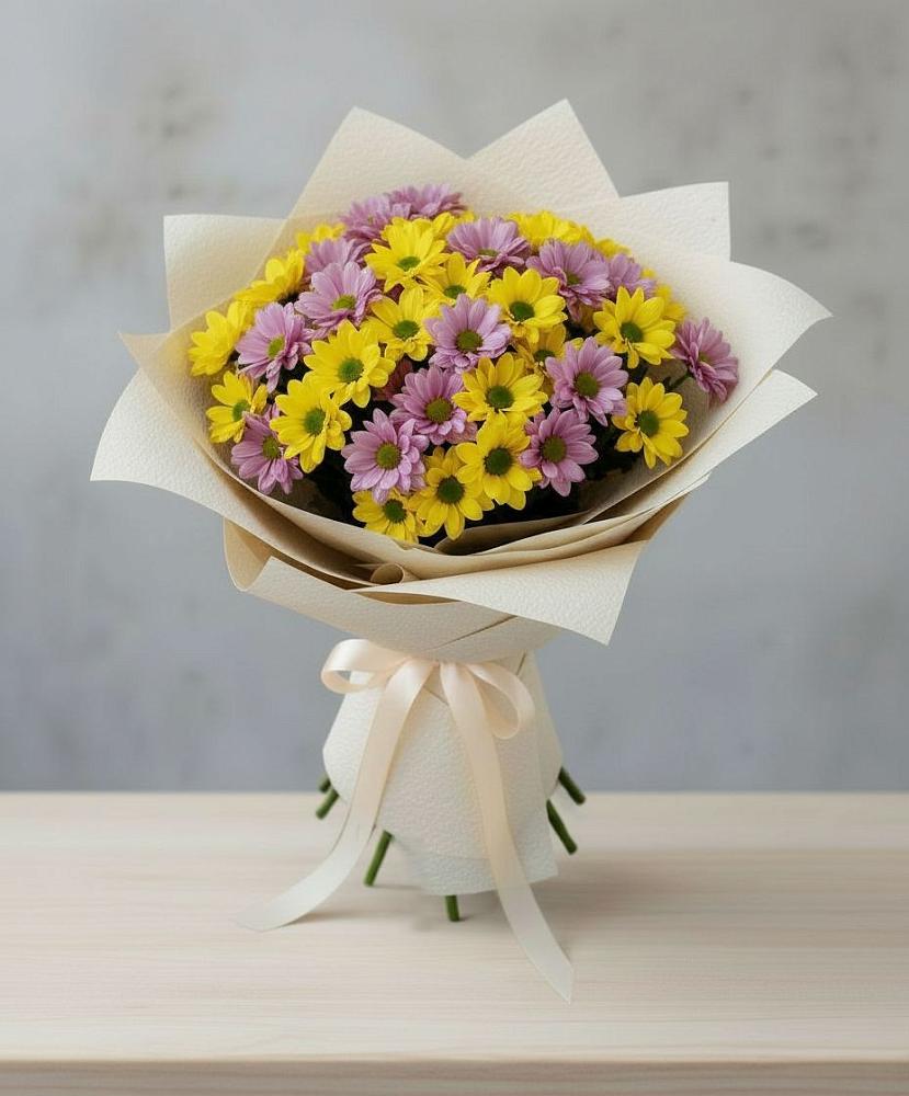 Букет цветов из: Хризантемы в Новотитаровской